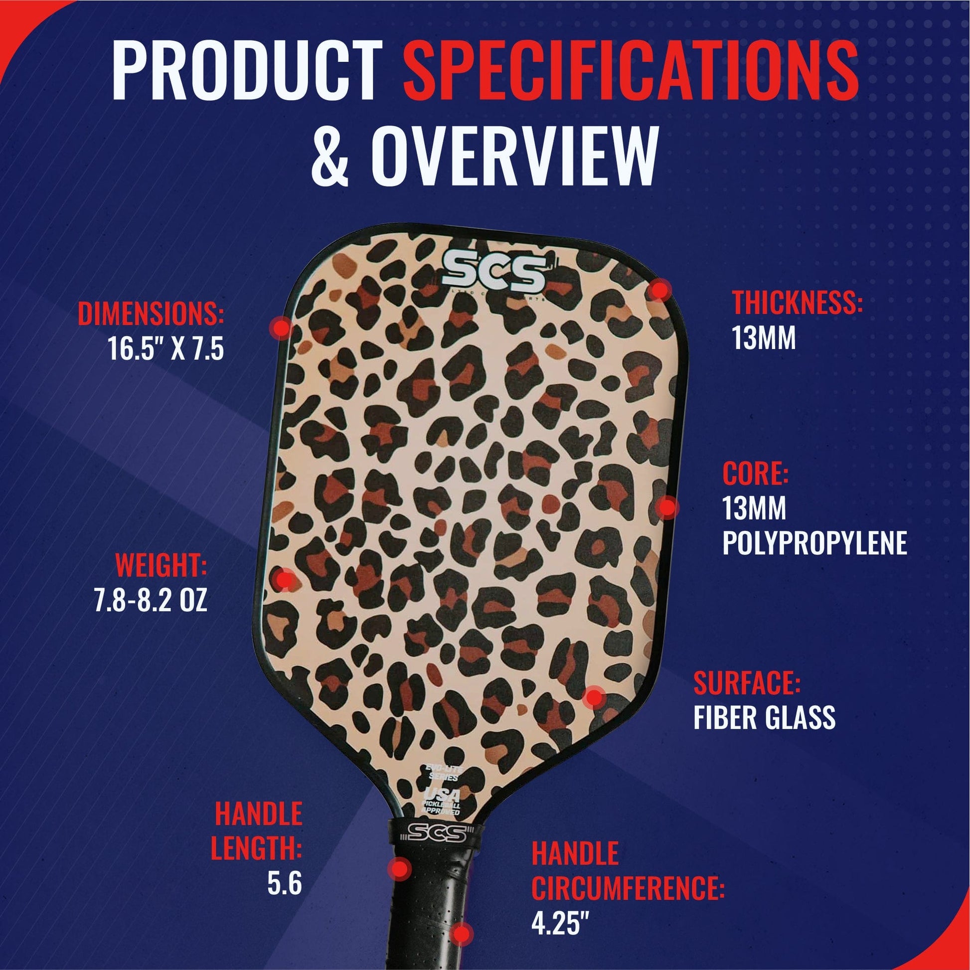 Leopard | Evo-Lite Series - Pickleball Paddle