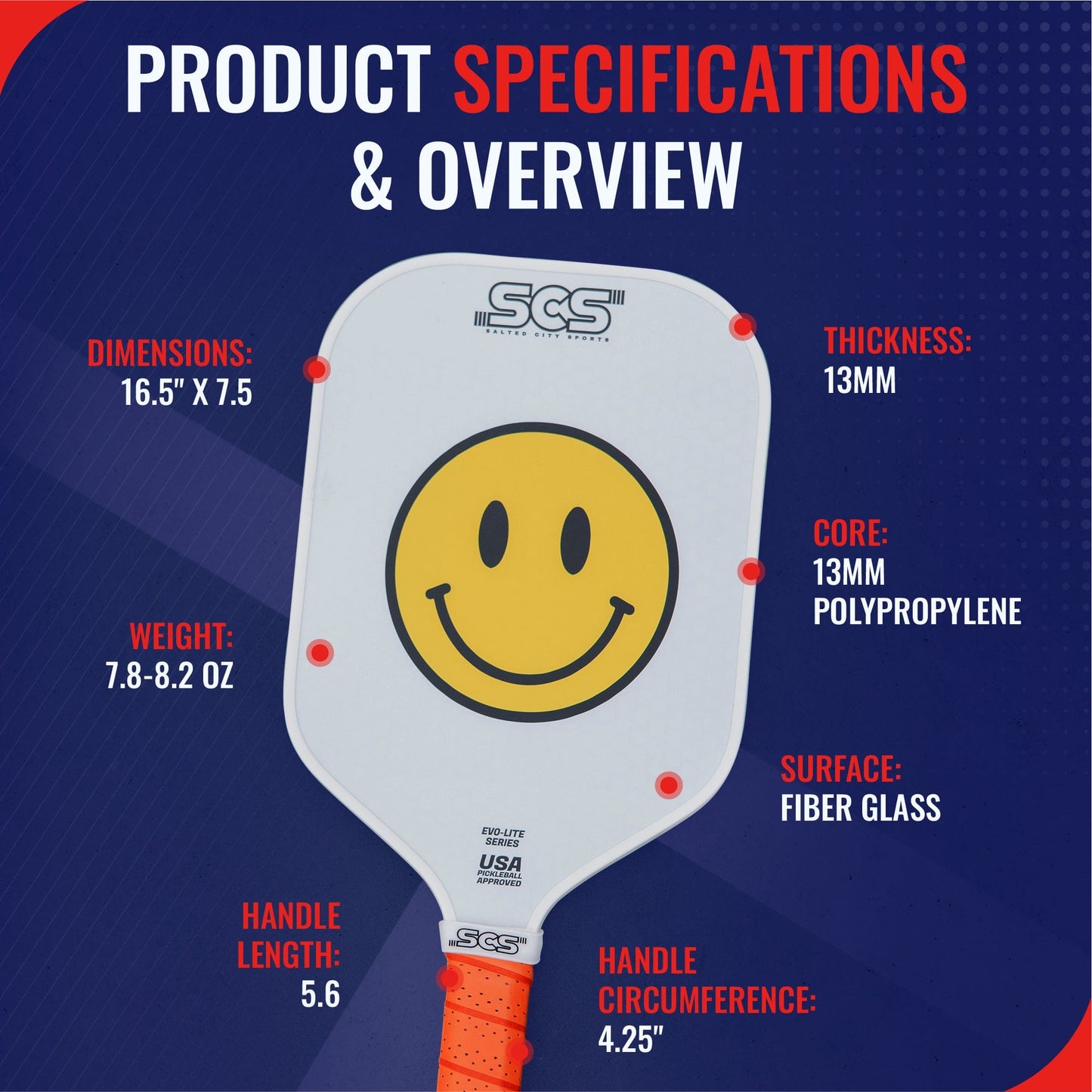 The Happy Paddle | Evo-Lite Series - Pickleball Paddle