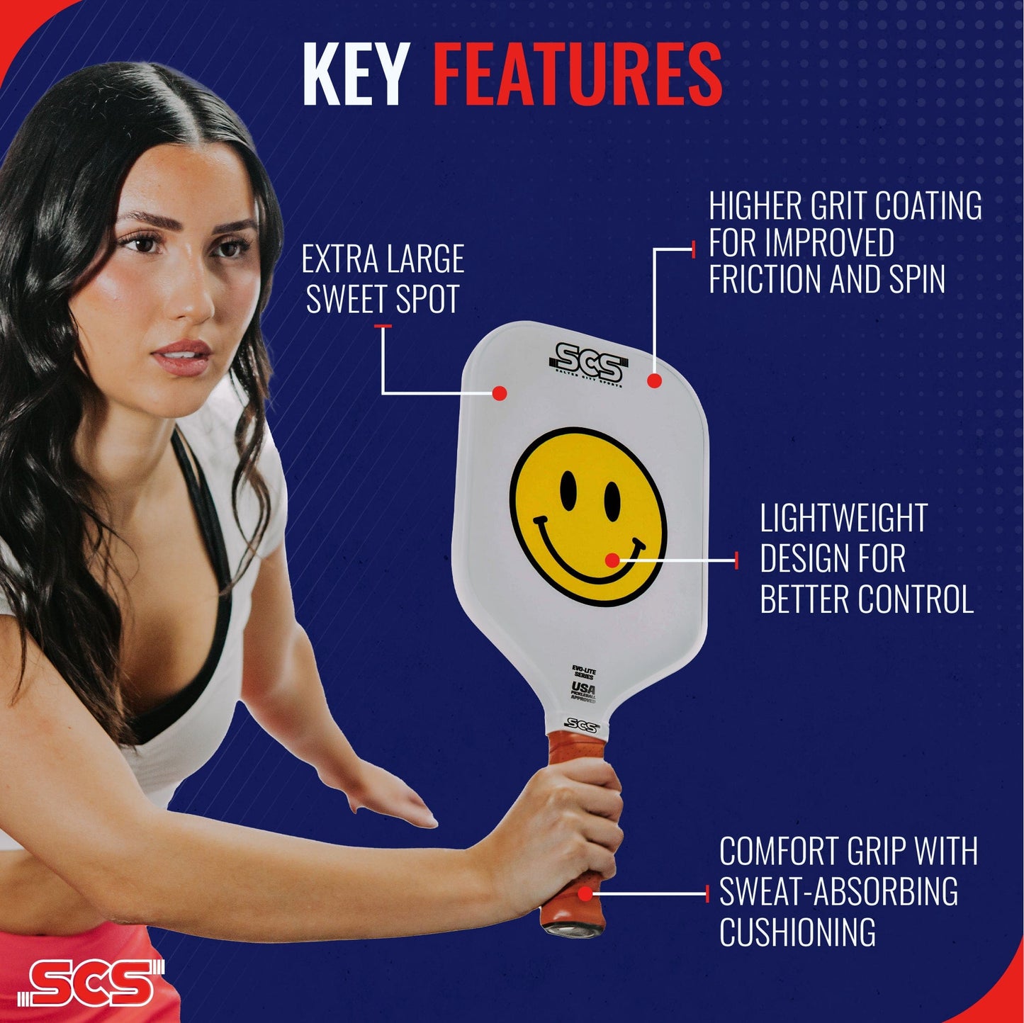 The Happy Paddle | Evo-Lite Series - Pickleball Paddle