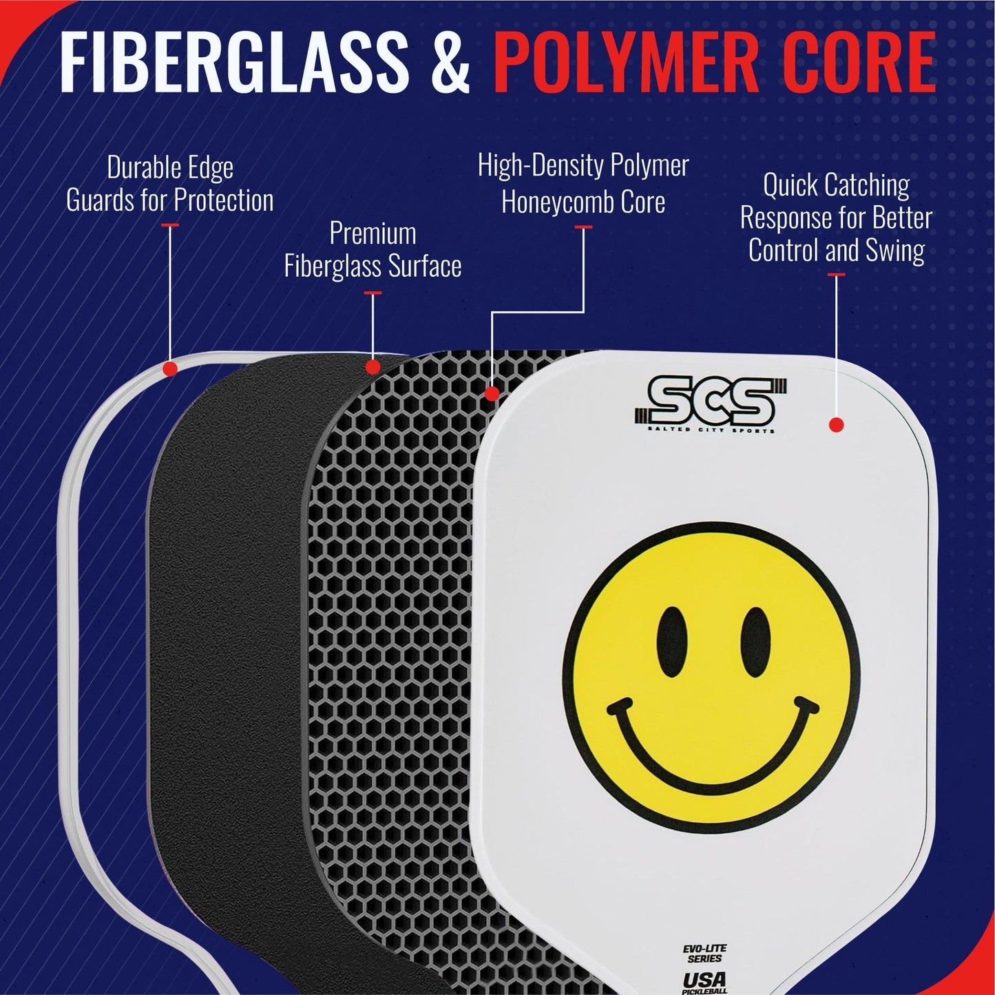 The Happy Paddle | Evo-Lite Series - Pickleball Paddle