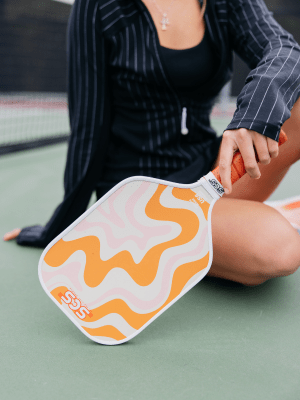 Personalized Pickleball paddle with a wavy design 