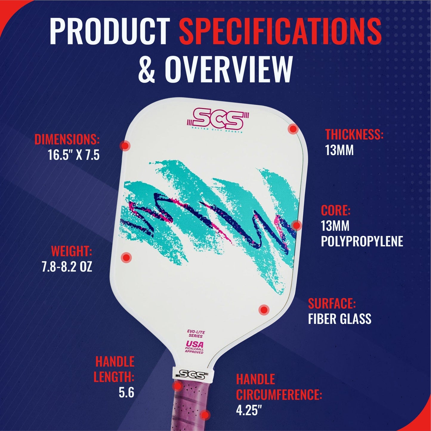 Salted City Sports Pickleball Paddle Nostalgia | Evo-Lite Series